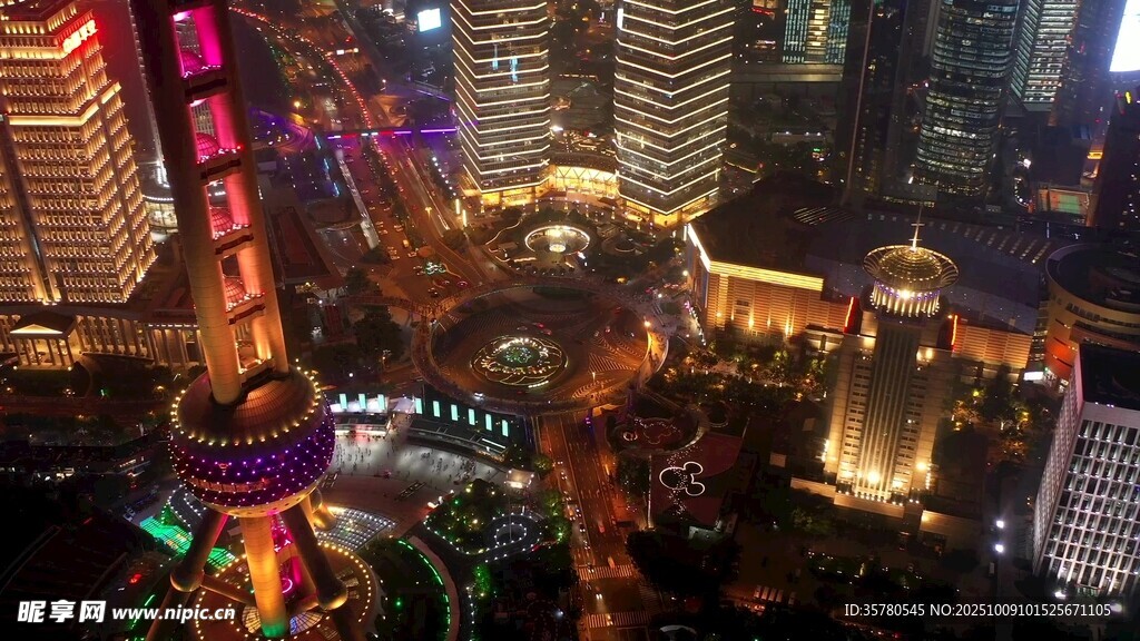 上海璀璨夜景俯瞰图
