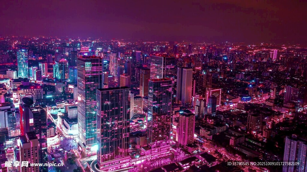 璀璨都市夜景俯瞰图