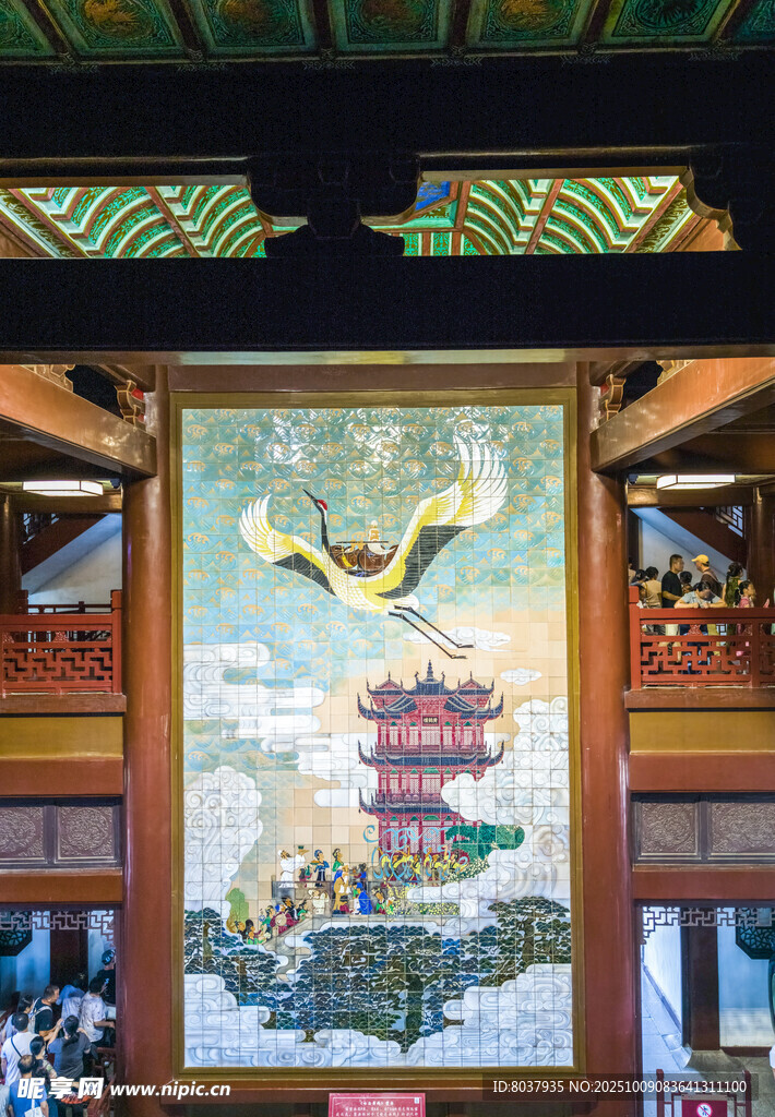 武汉黄鹤楼 白云黄鹤壁画