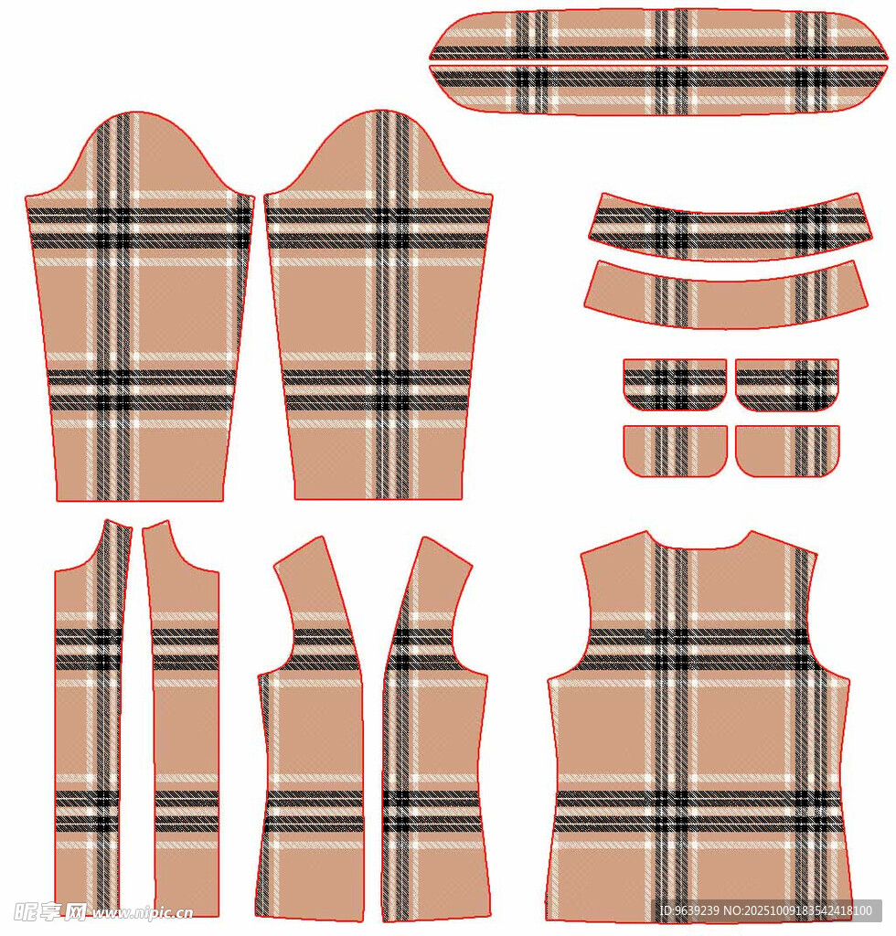 格子马甲服装款式设计图