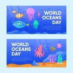 世界海洋日海洋生物横幅