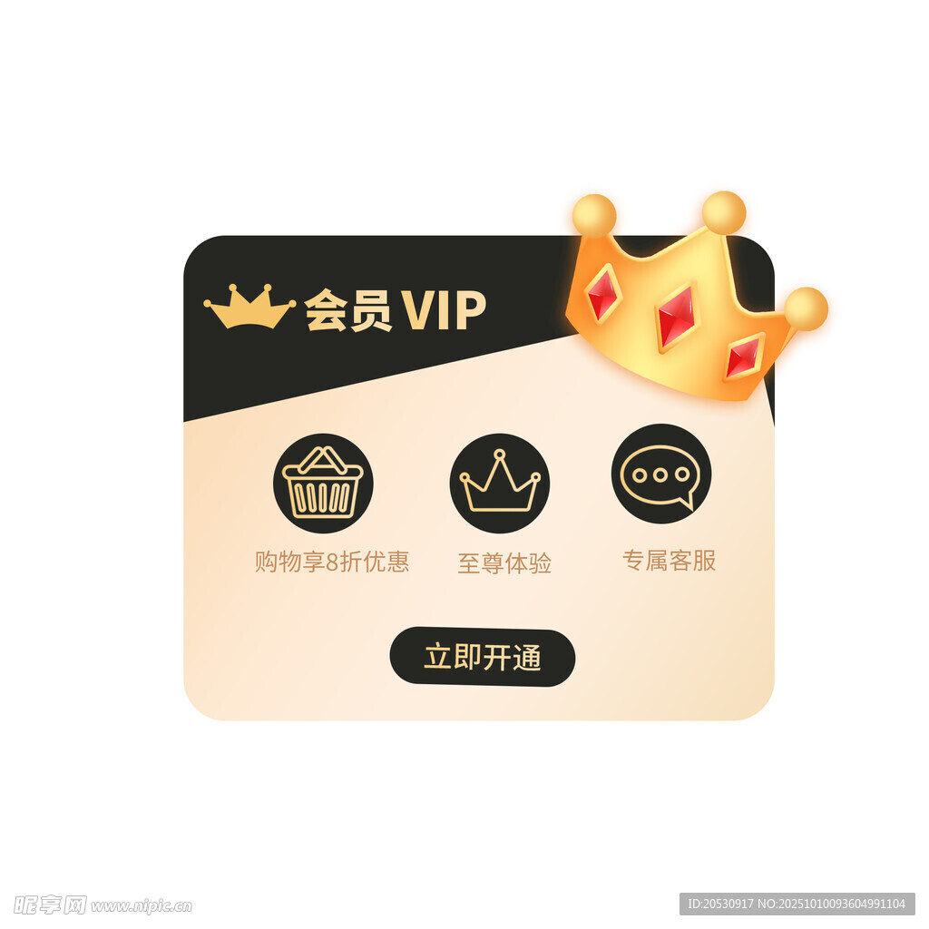 会员VIP特权卡界面展示