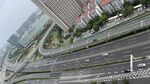 城市高架桥与周边建筑景观
