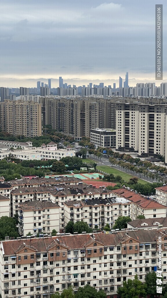 城市住宅区俯瞰景观