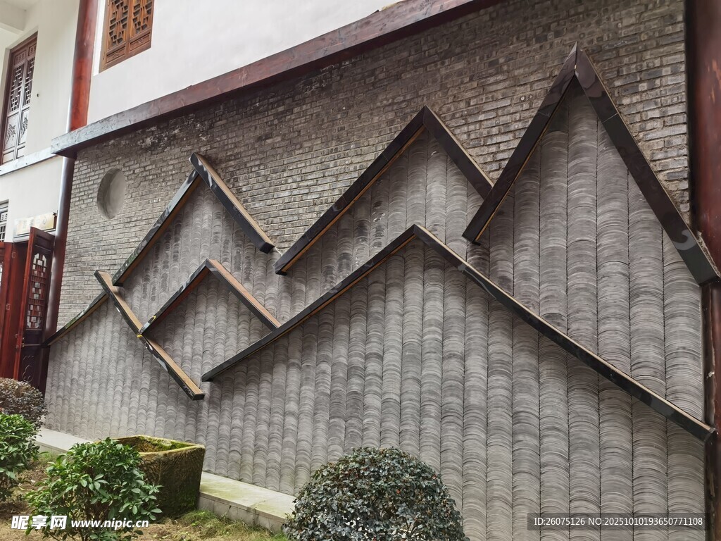 独特几何造型砖墙建筑