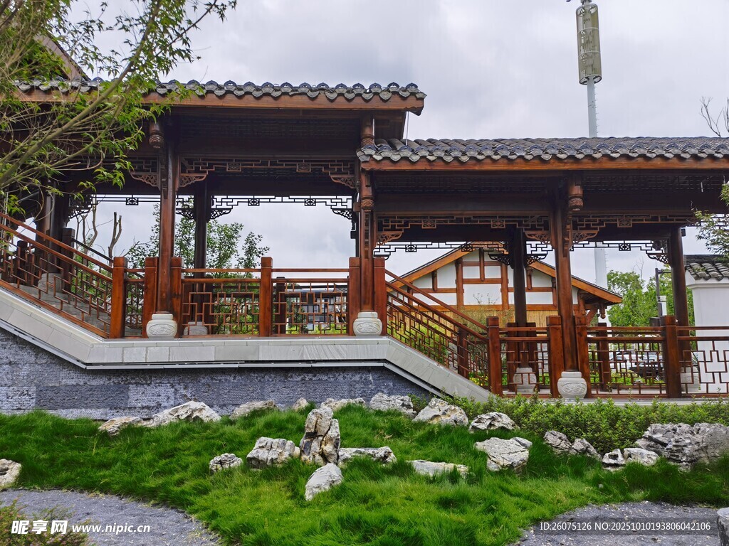 中式园林凉亭景观