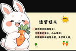可爱白兔手持胡萝卜