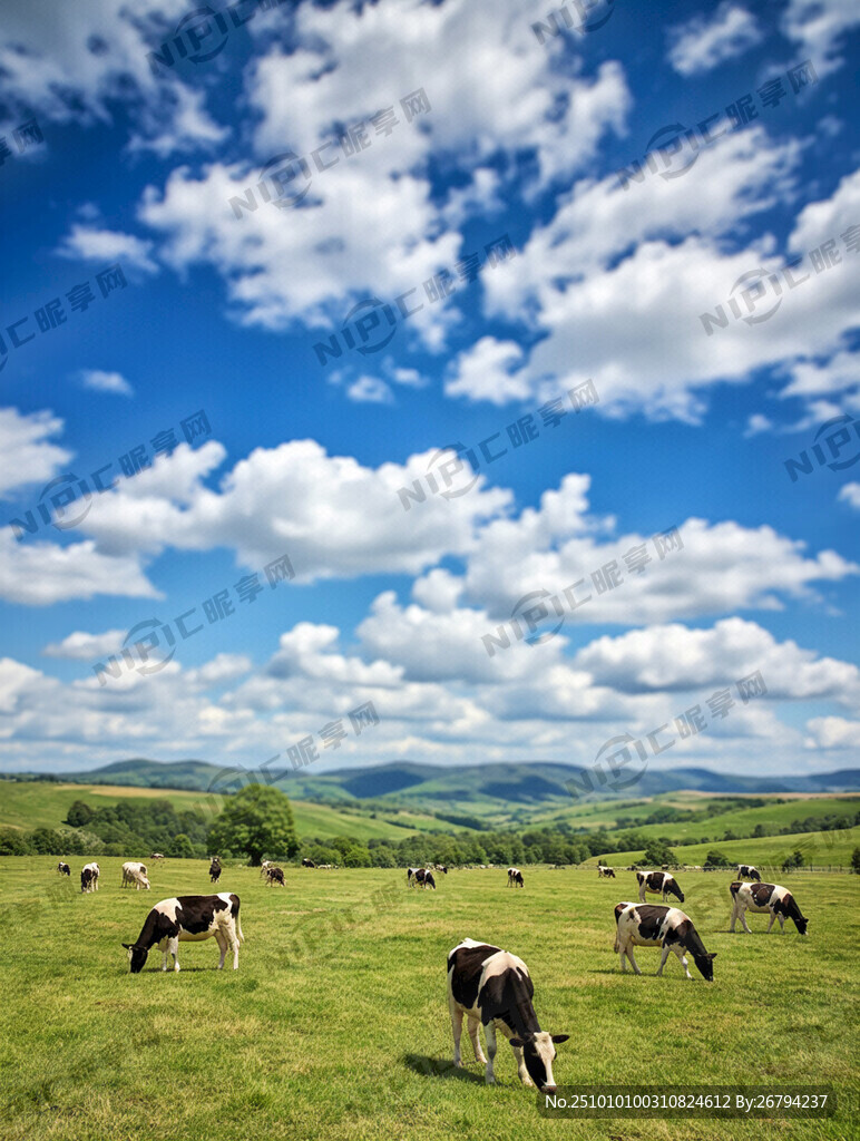 蓝天白云奶牛牧场