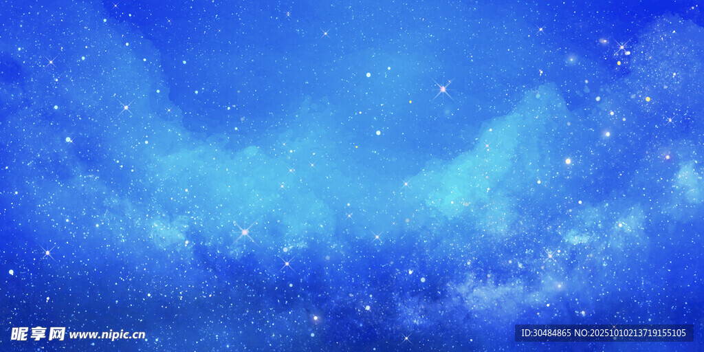 梦幻蓝色星空背景图
