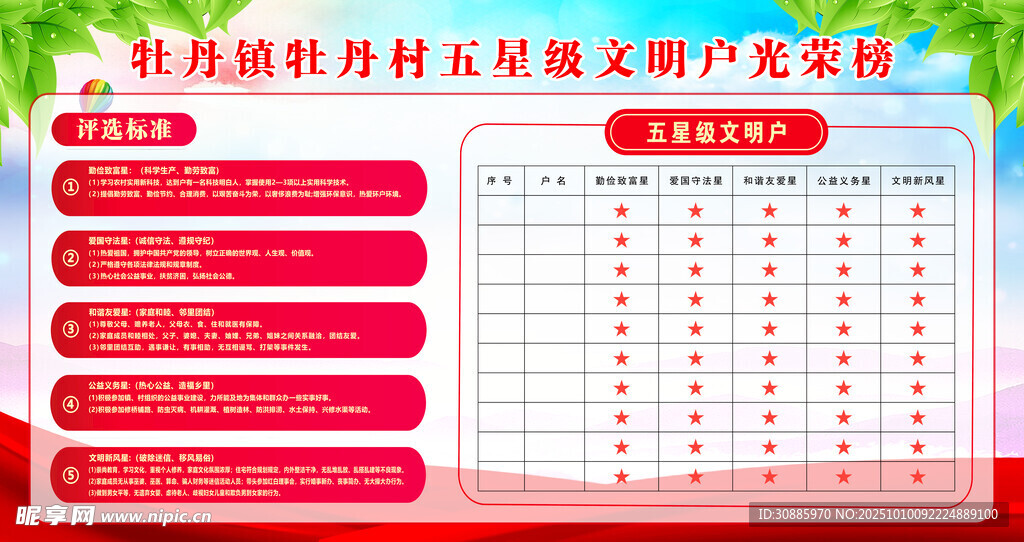 五星级文明户