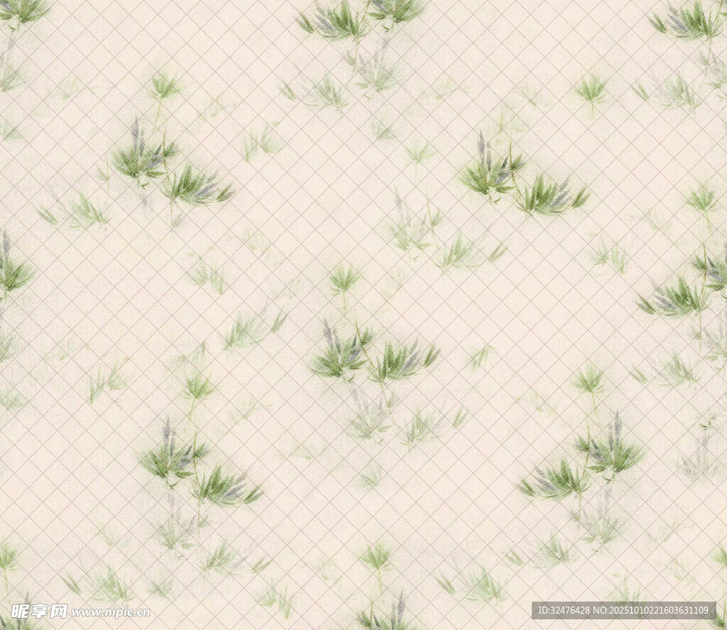 清新绿植纹理图案背景