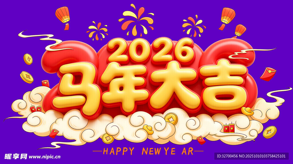 2026马年大吉喜庆插画