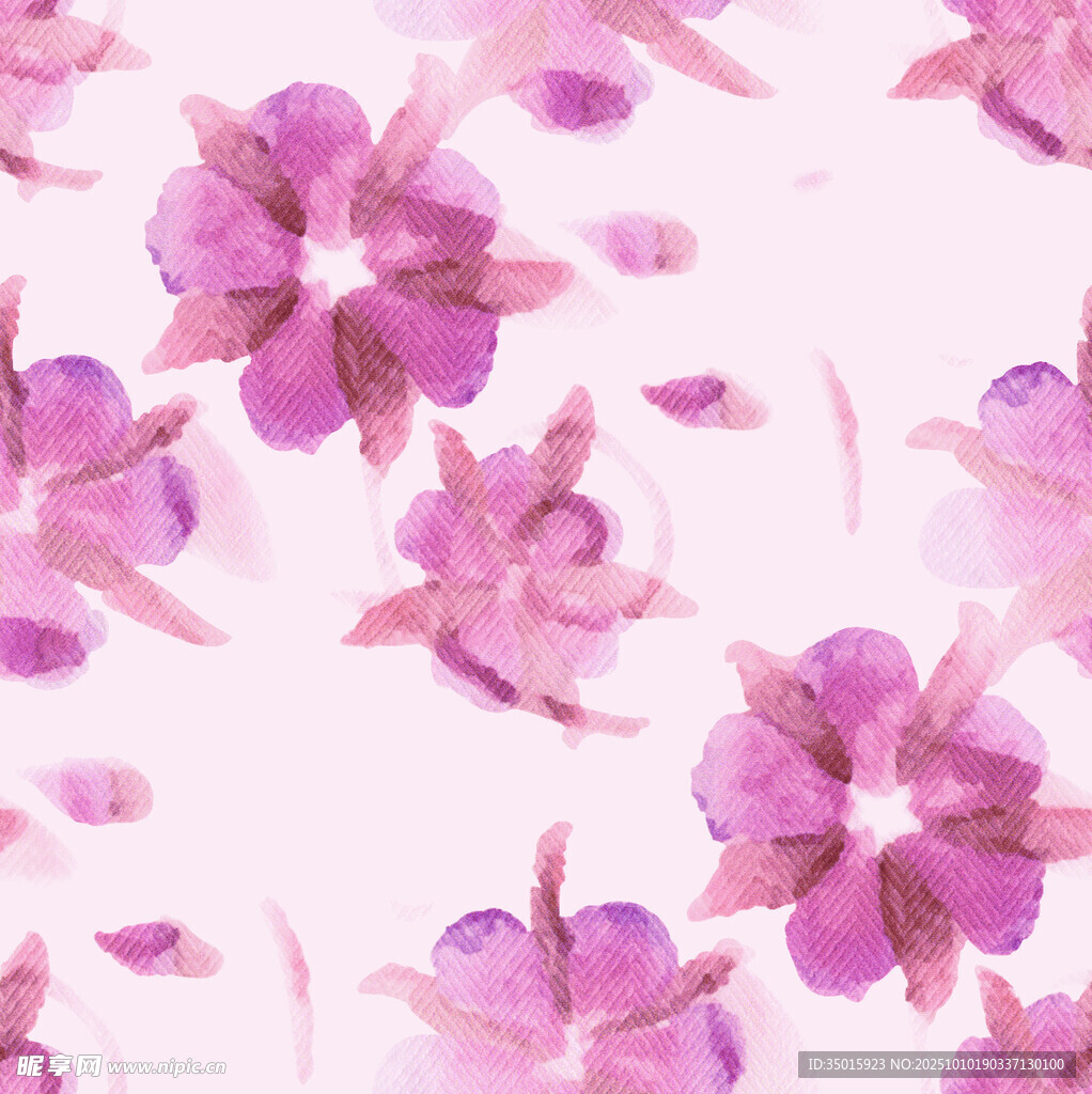 粉色花卉水彩背景图案