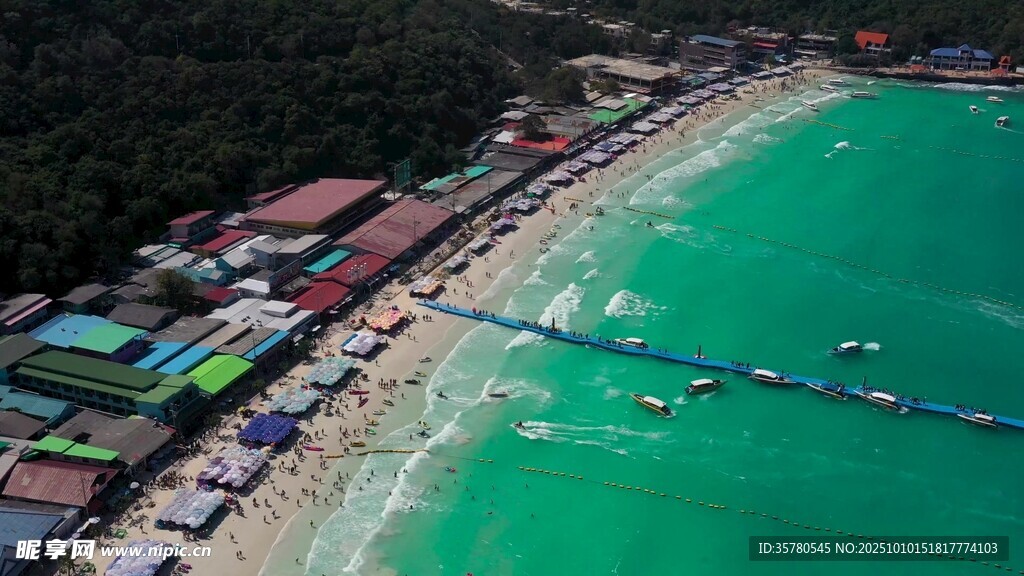 美丽海岛缤纷多彩的海滨