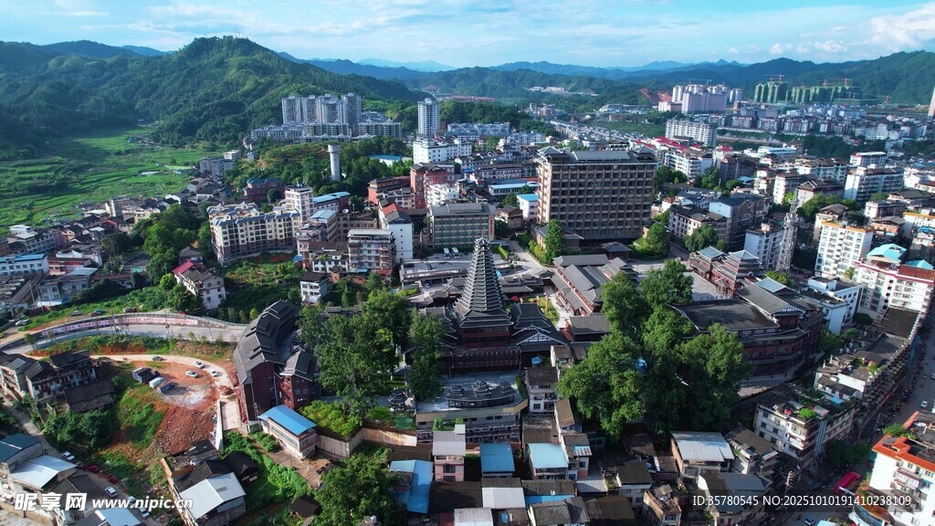 山城城市景观俯瞰图