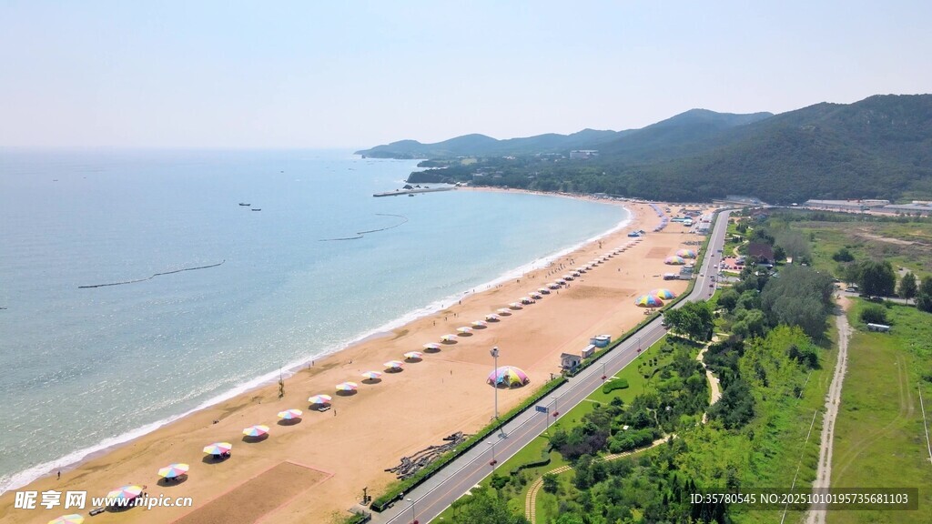 美丽海滨风光俯瞰图