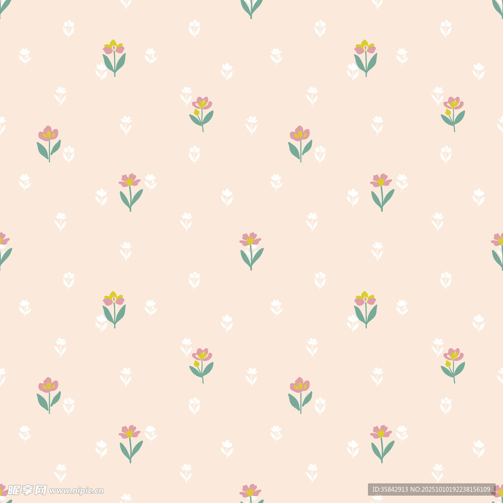 粉色花卉波点图案背景