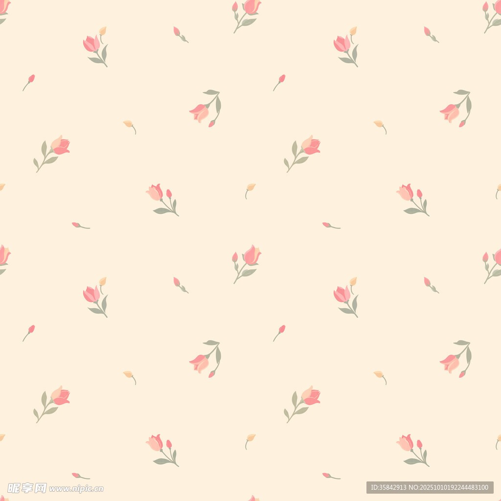 粉色小花简约无缝背景图