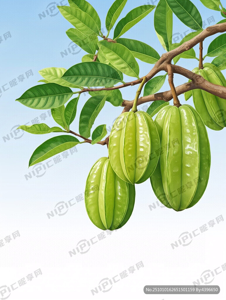 一整棵杨桃树 带一点写实的风格