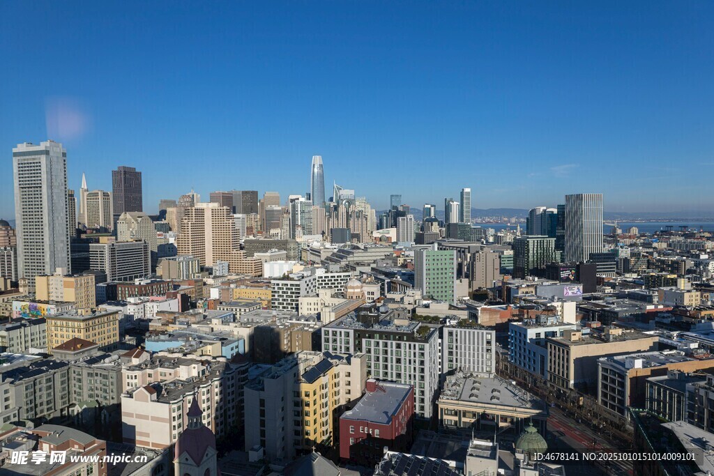 城市天际线俯瞰图