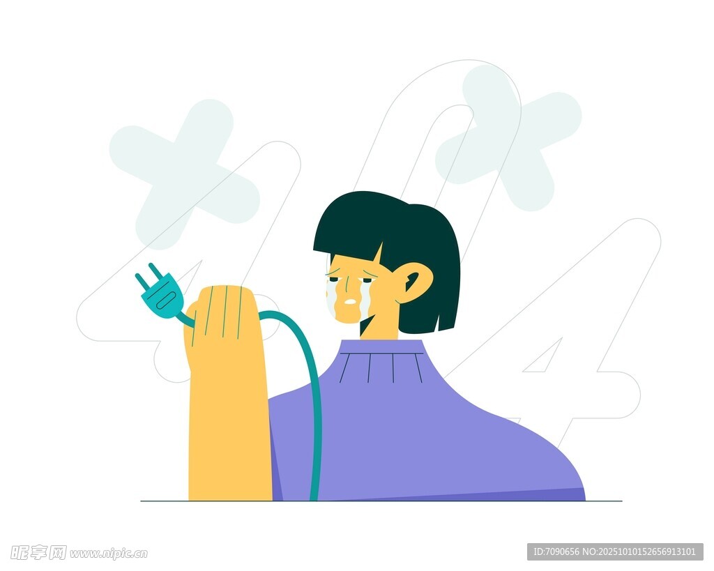 女子手持绿植享受清新时刻