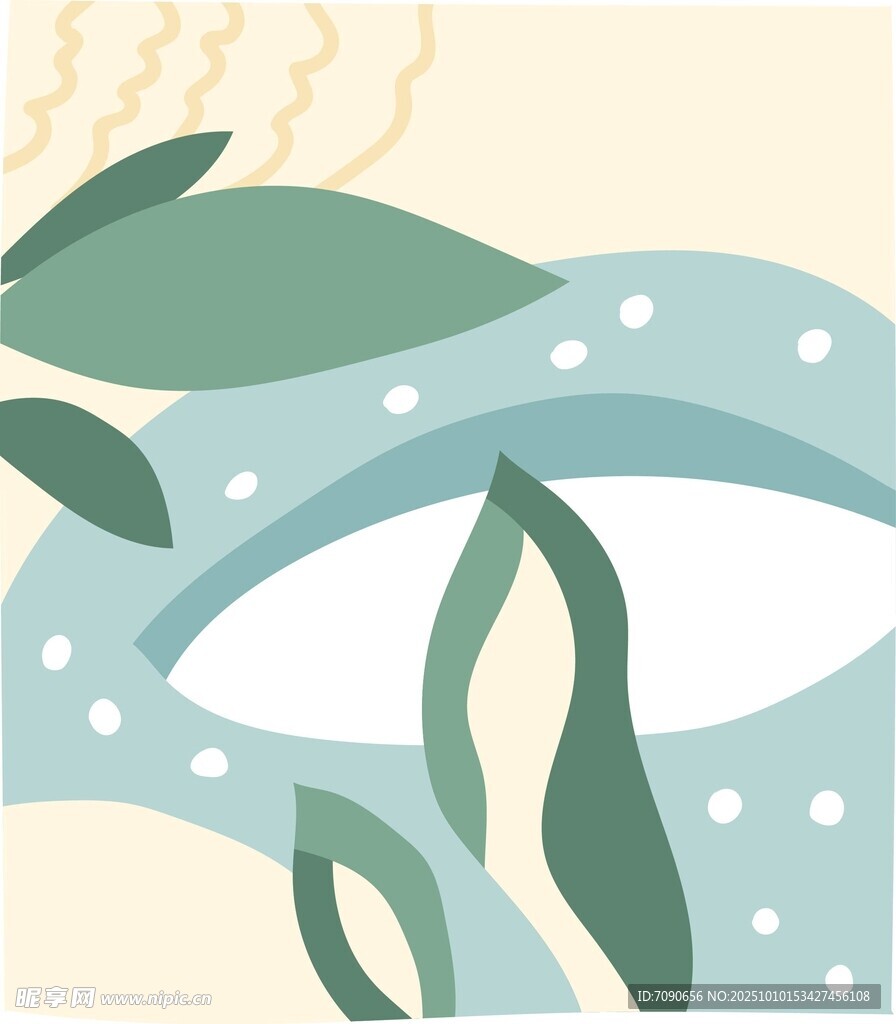 海洋绿植插画