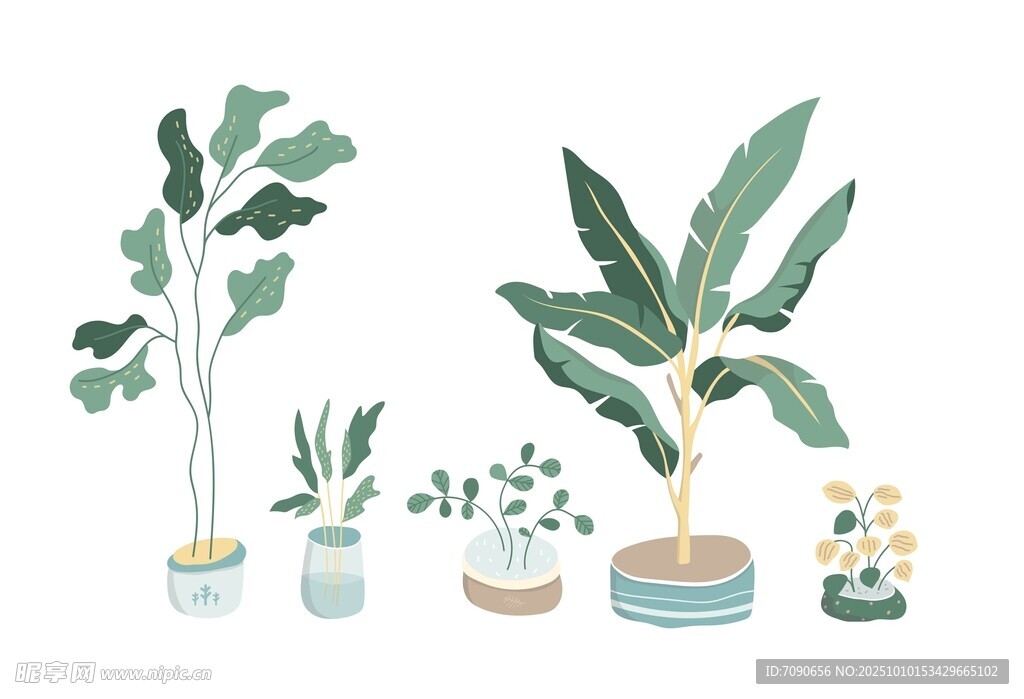 清新绿植盆栽组合