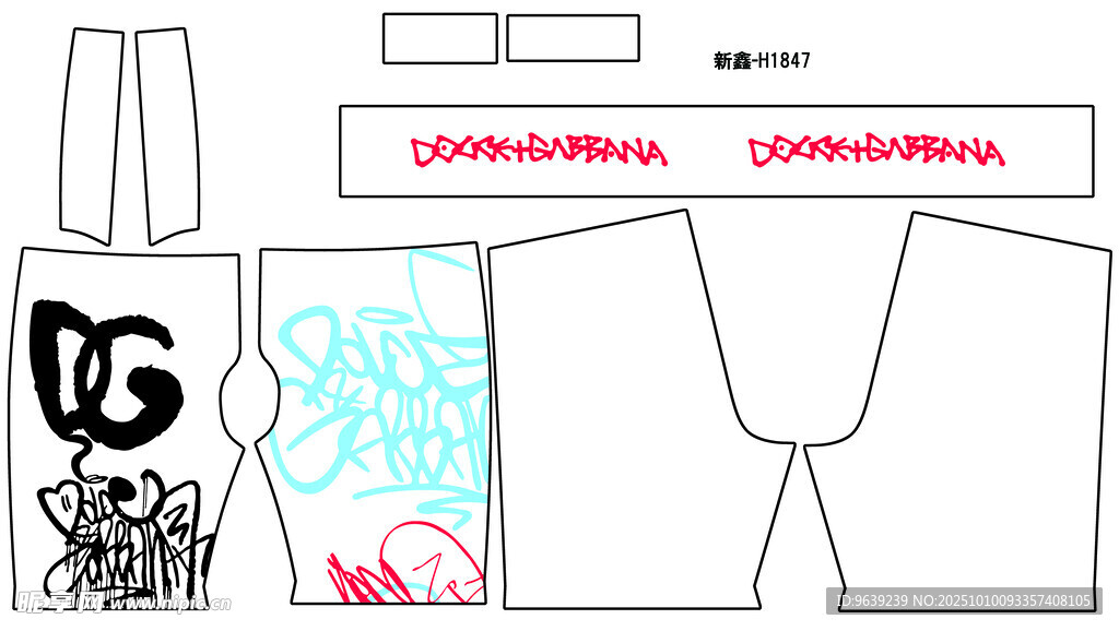 个性涂鸦风格服饰设计图
