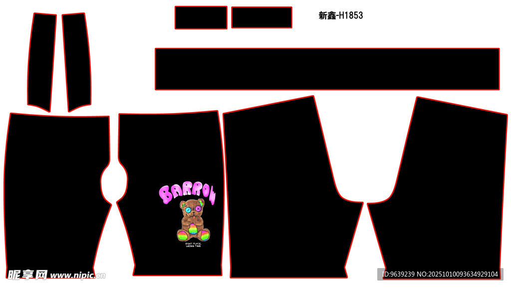 黑色服装纸样设计图