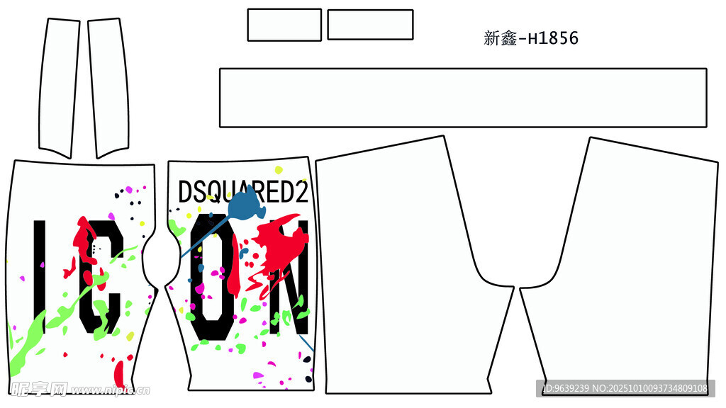 时尚图标图案服装设计稿
