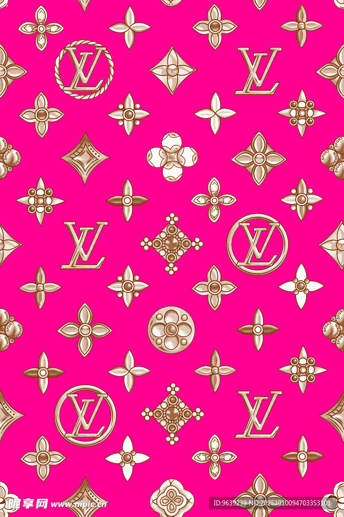粉色LV经典图案背景