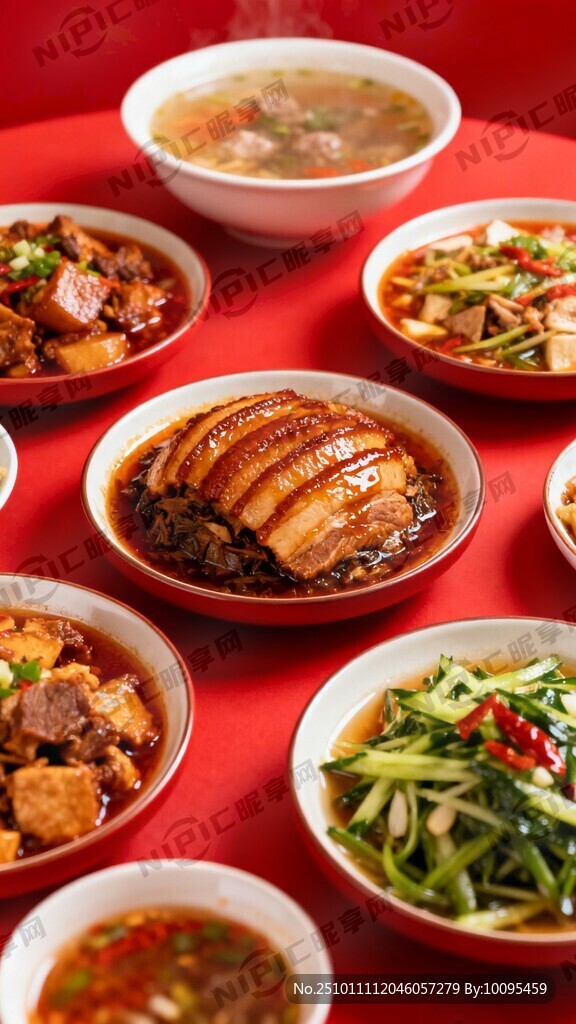红色背景 红色餐桌