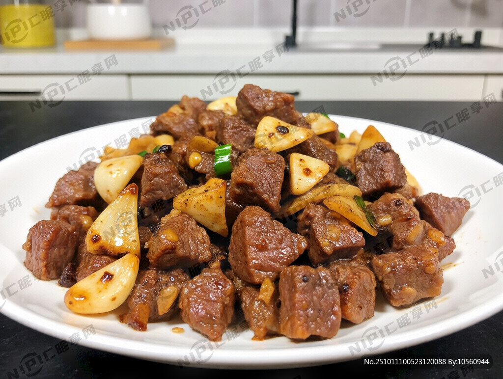 黑椒蒜片牛肉粒