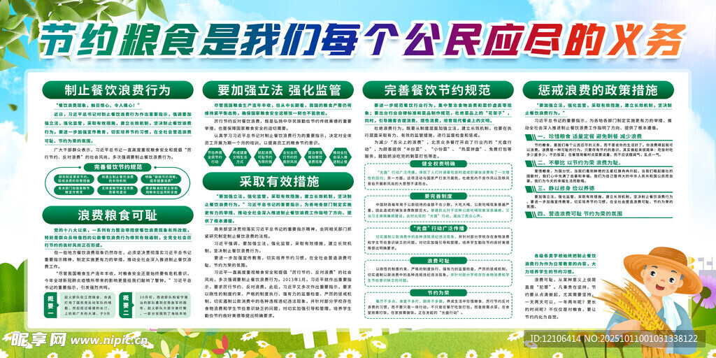 节约粮食宣传栏