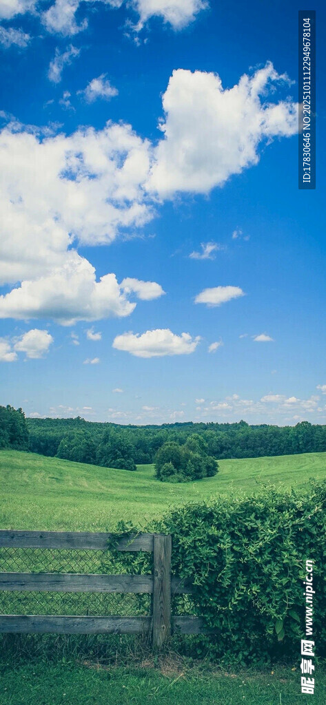 田园风光中的木栅栏美景