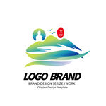 绿色山水旅游文旅标志logo