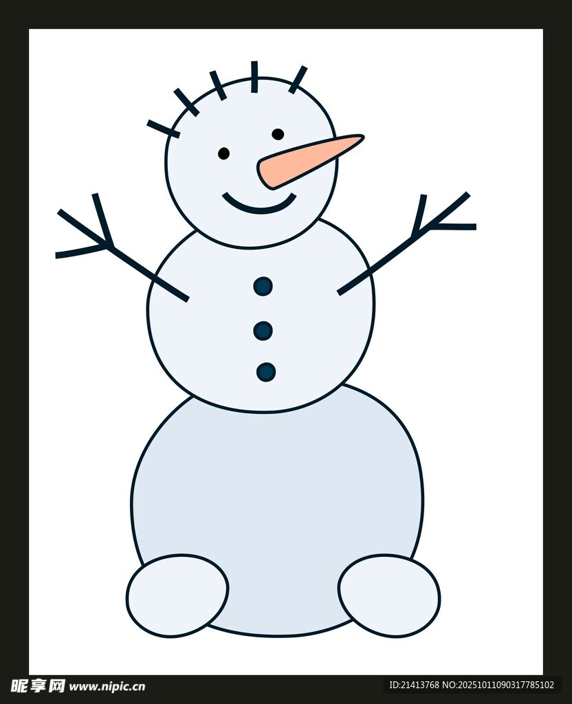 可爱卡通雪人插画