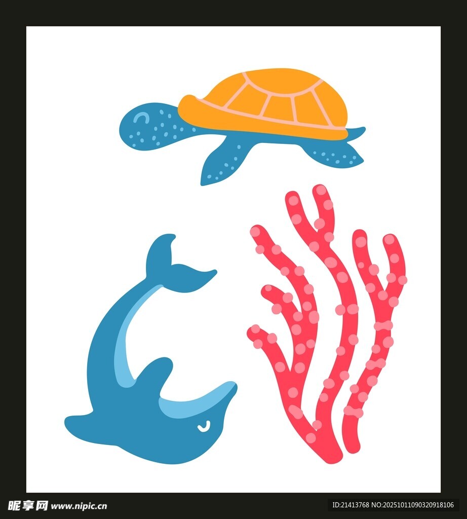 海洋生物图案插画