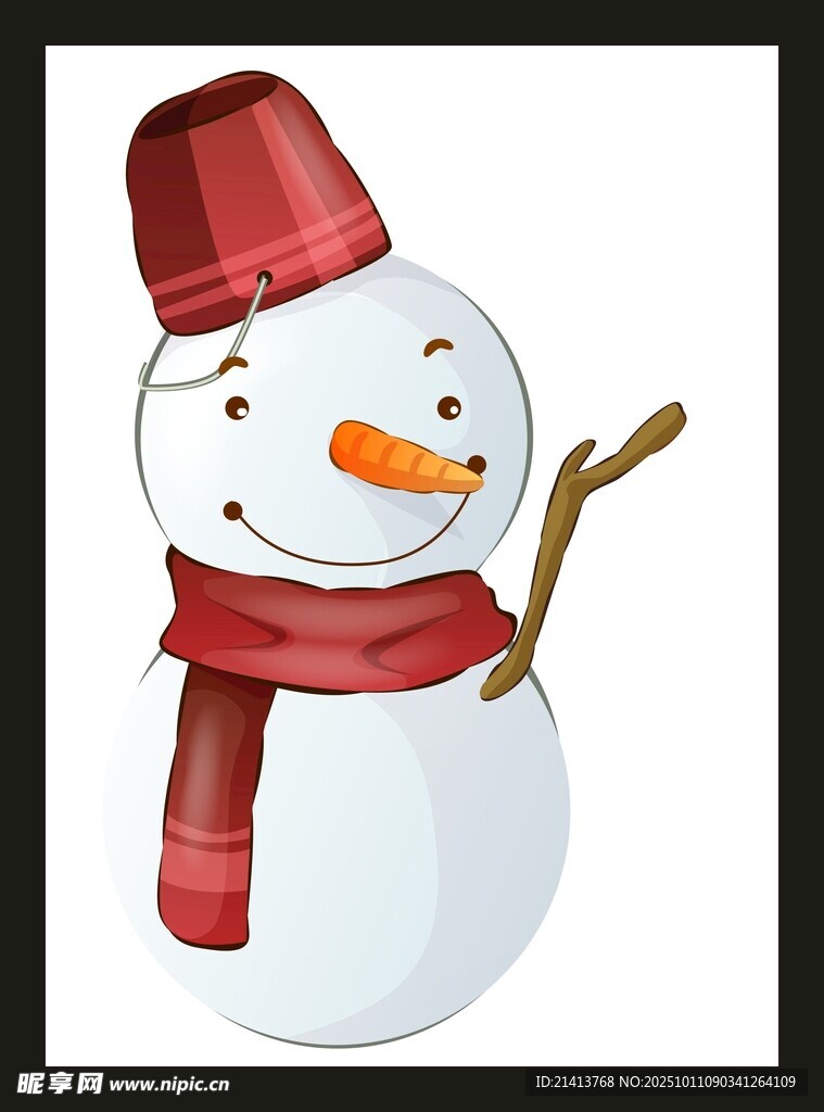 可爱雪人插画