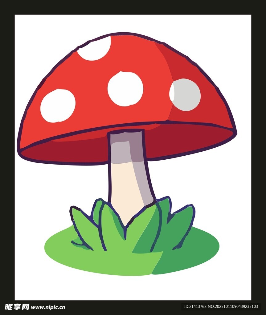 卡通红蘑菇插画