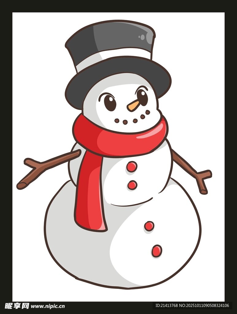 可爱雪人插画