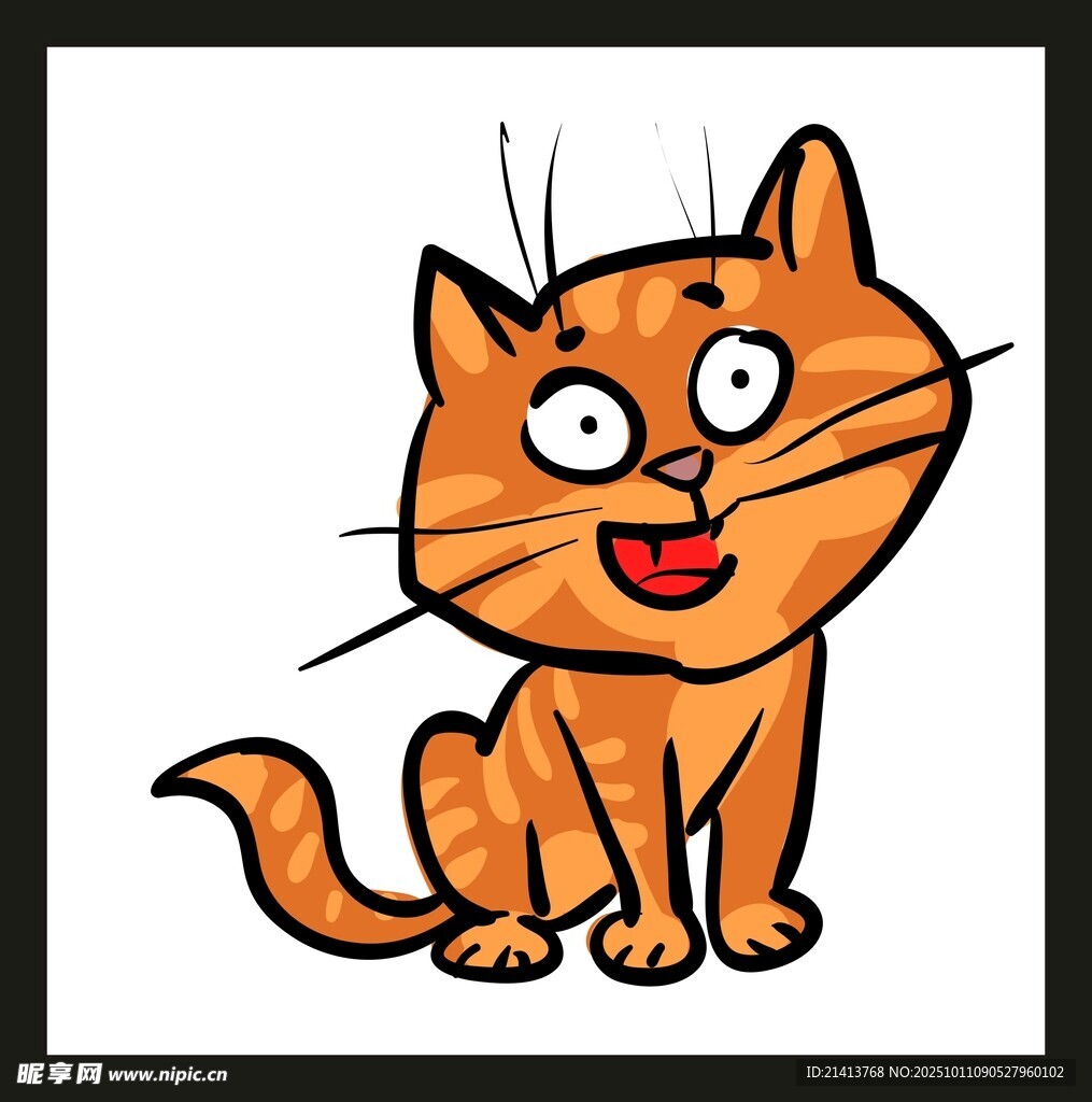可爱橘猫卡通形象