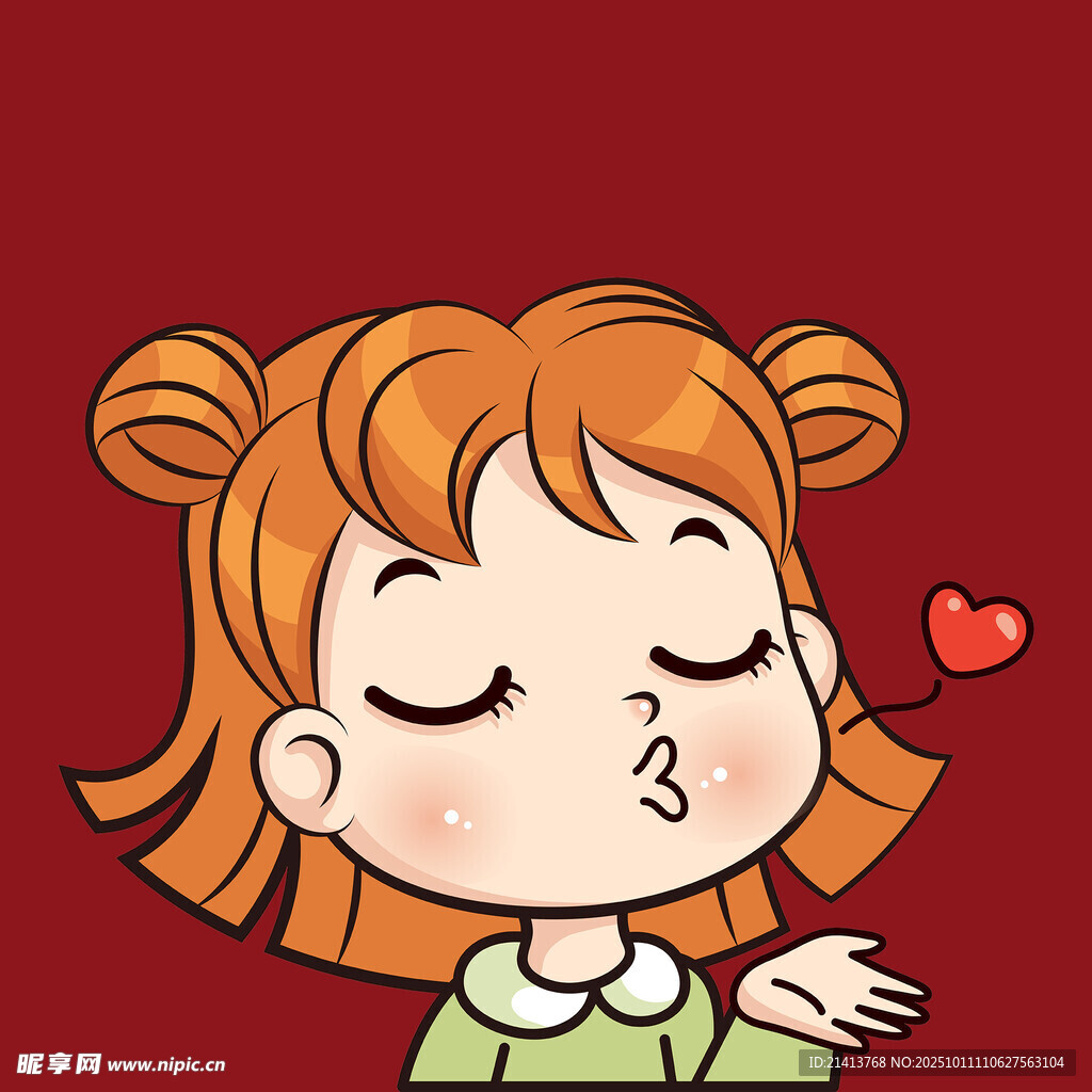 可爱女孩闭眼送爱心