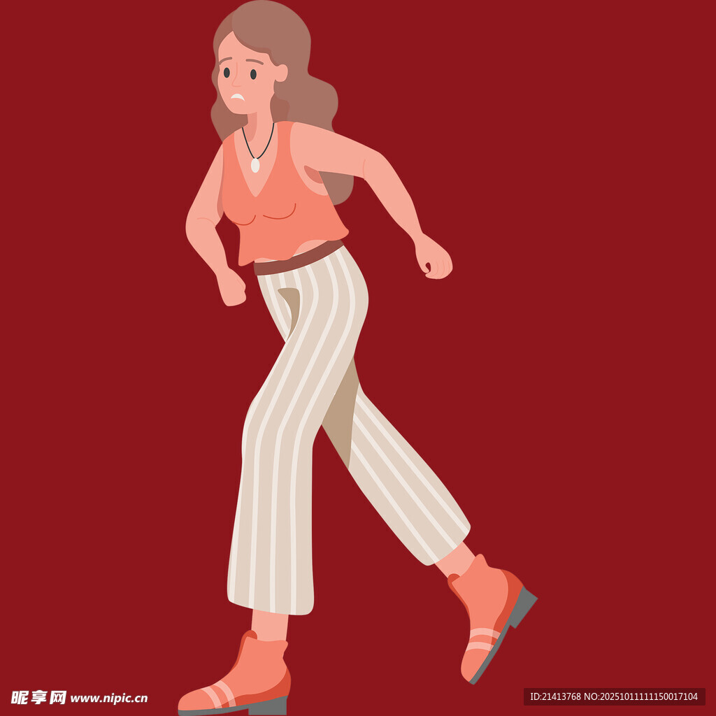 活力女孩户外轻快奔跑