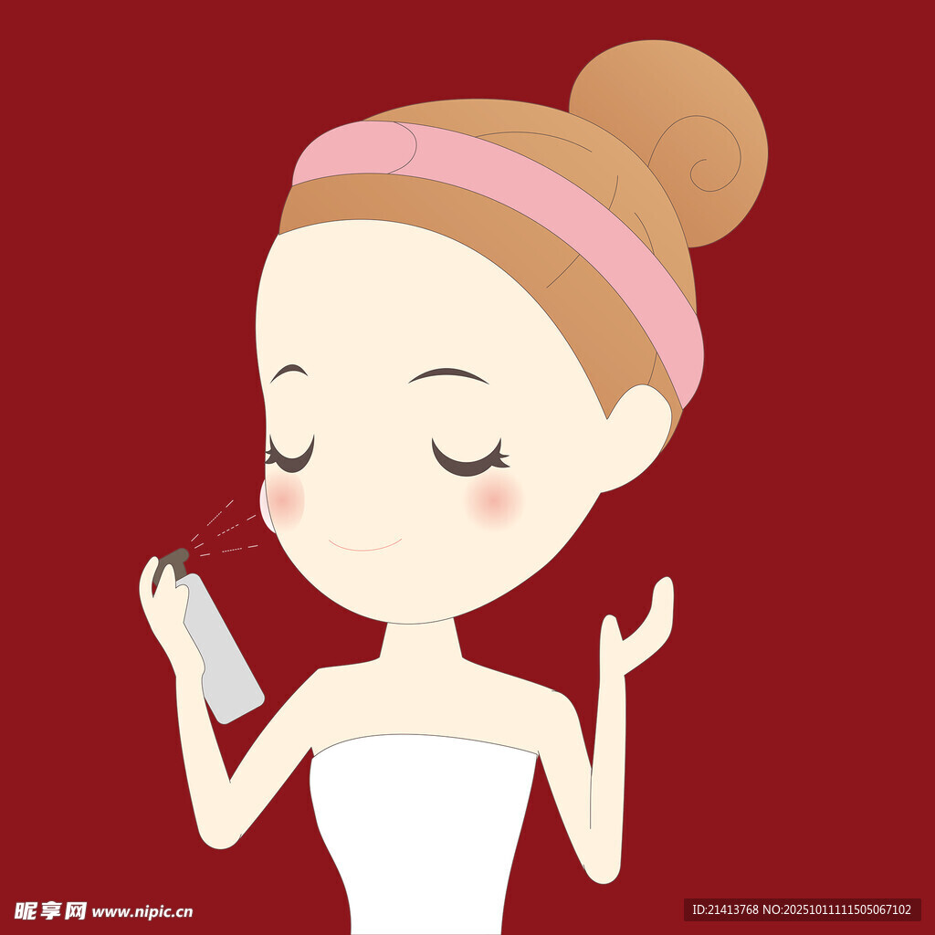 女孩优雅护肤瞬间