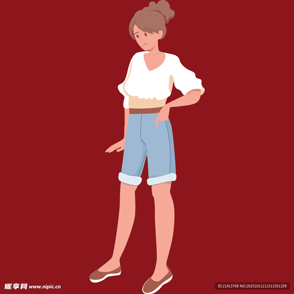 时尚女孩的休闲穿搭展示