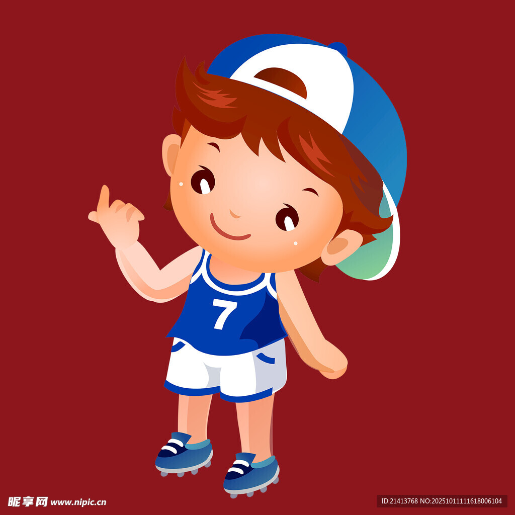 戴帽小男孩活力满满