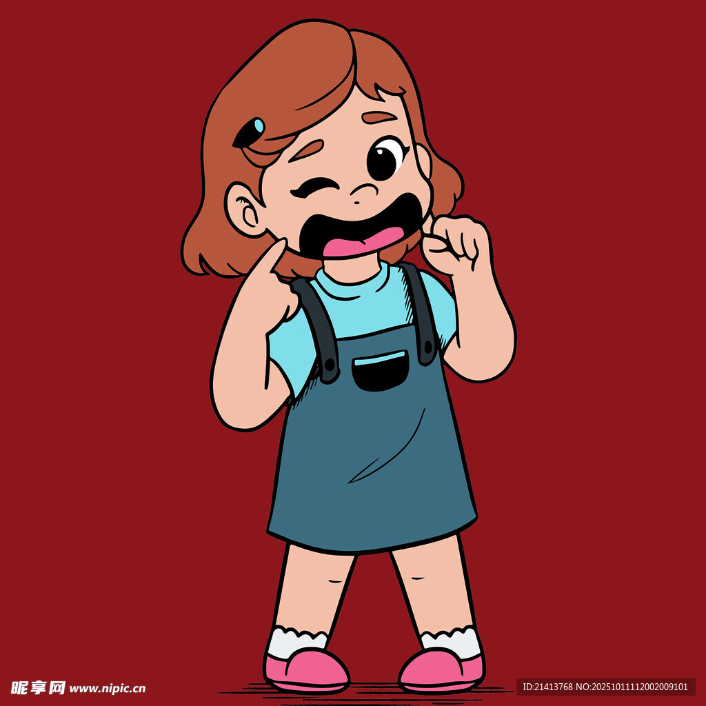 小女孩咬手表情紧张
