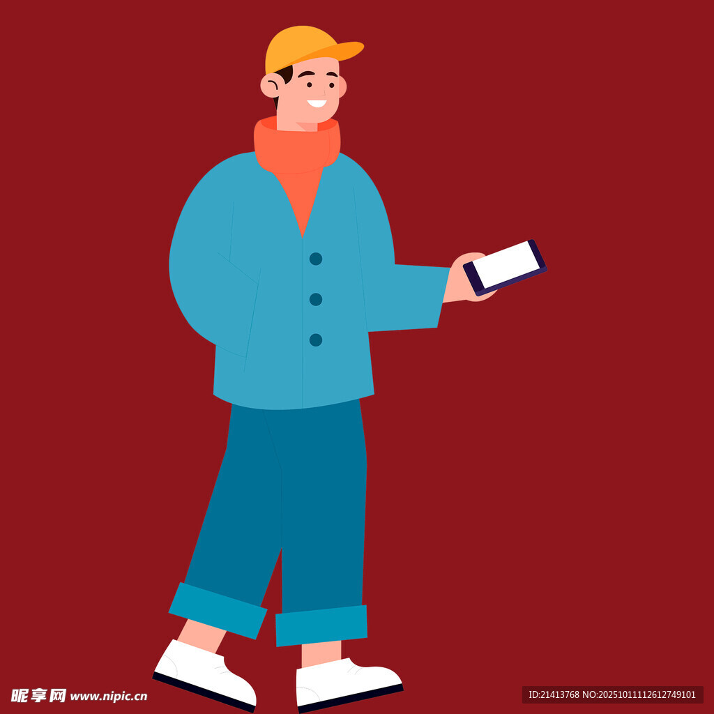 手持手机的时尚男子