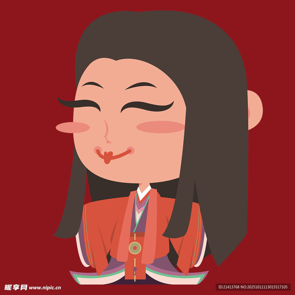 古风可爱红衣卡通女孩